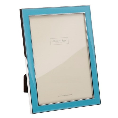 Enamel Range Photograph frame, 5 x 7" with 15mm border, tiffany blue with silver plate-0