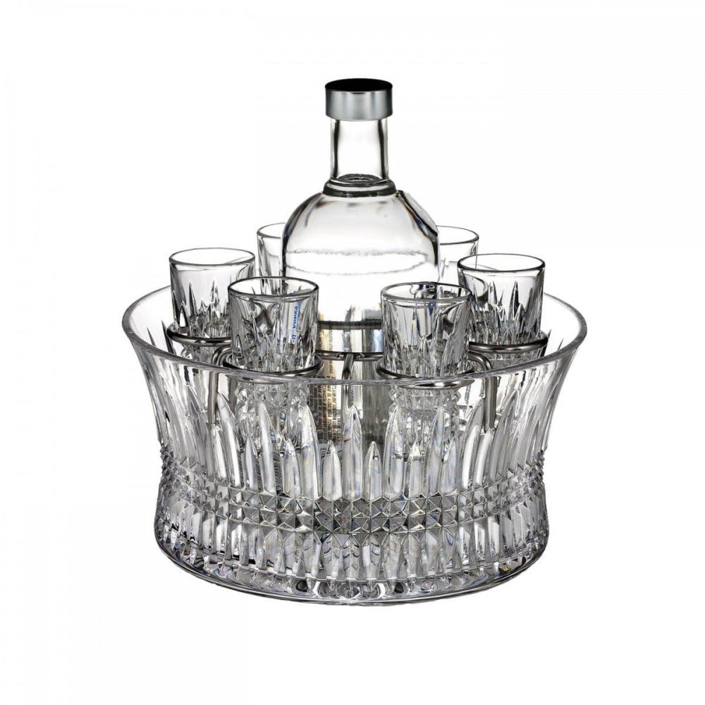 Lismore Diamond Vodka set in chill bowl-0