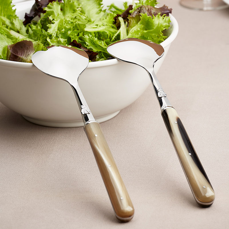 Laguiole Salad Servers, Horn-0