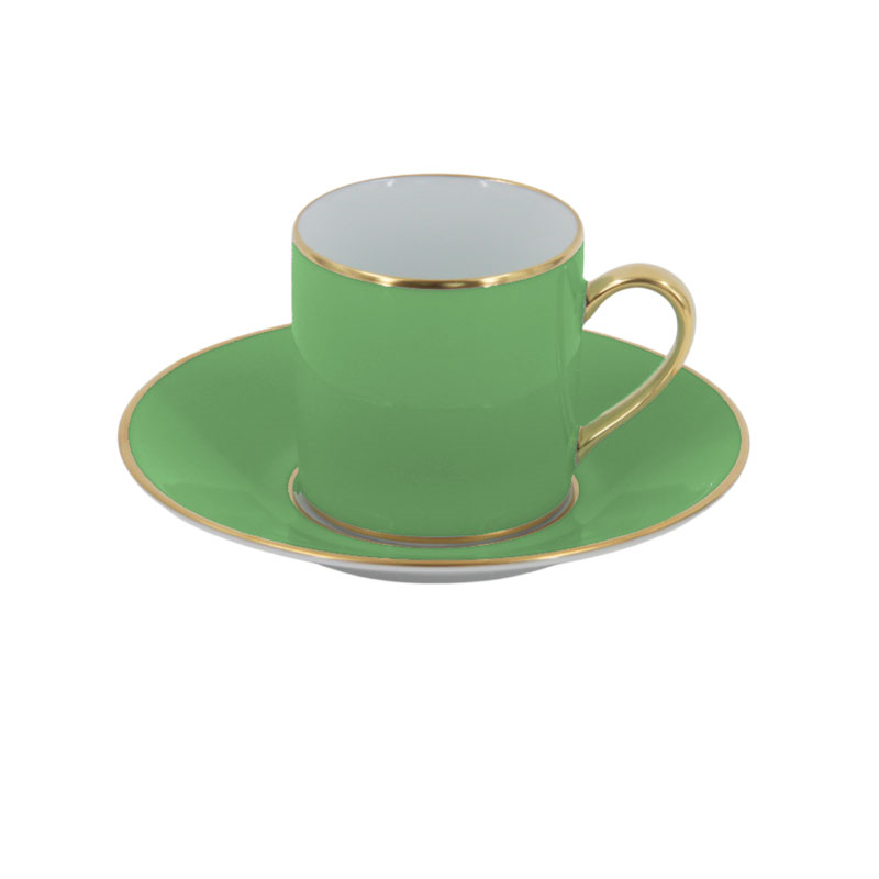 Sous Le Soleil Empire Coffee Cup & Saucer, 90ml, Matt Gold Classic Lime-0