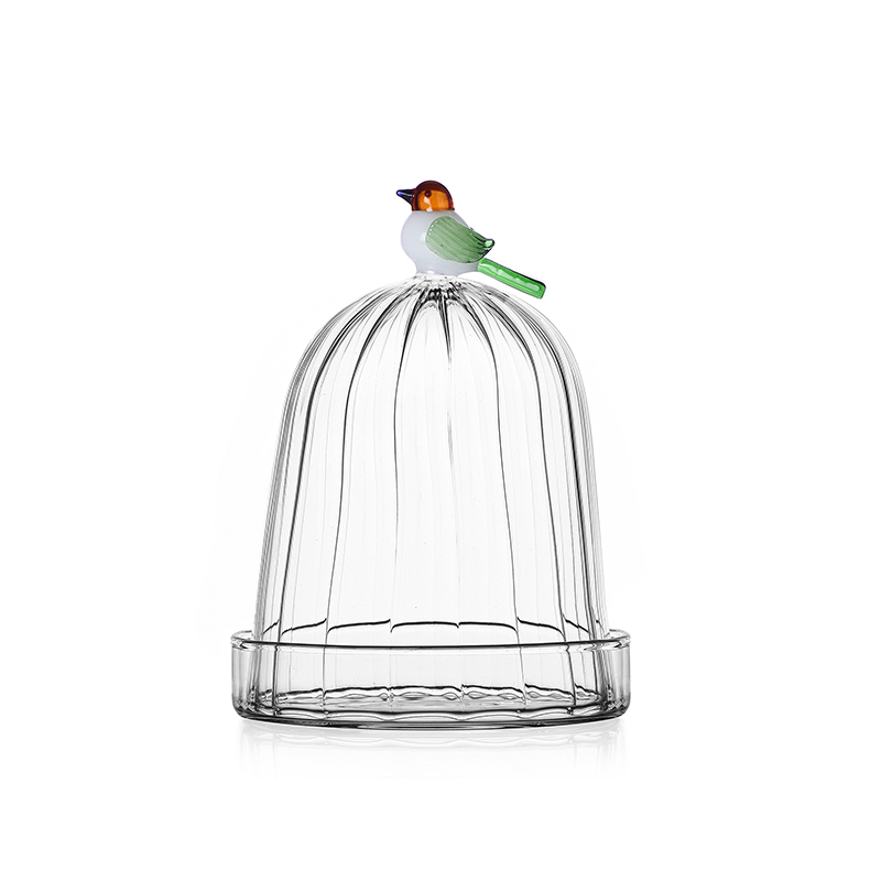 Animal Farm Bird Optic Dome with Dish, H15 x W12cm-0