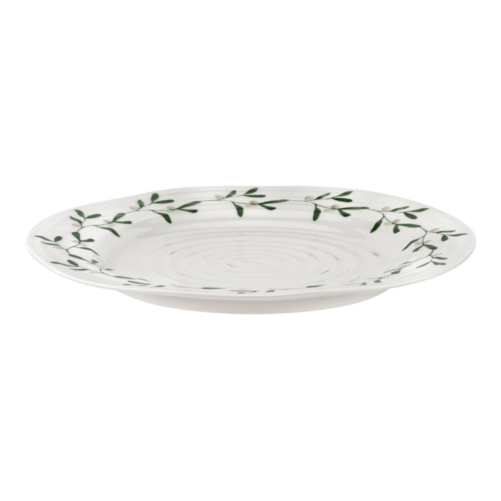 Mistletoe Set of 4 Dinner plates, Dia28cm, white/ green-4