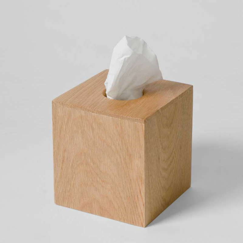 Mezza Tissue box cube, H14 x W12.5 x D13cm, Oak-0