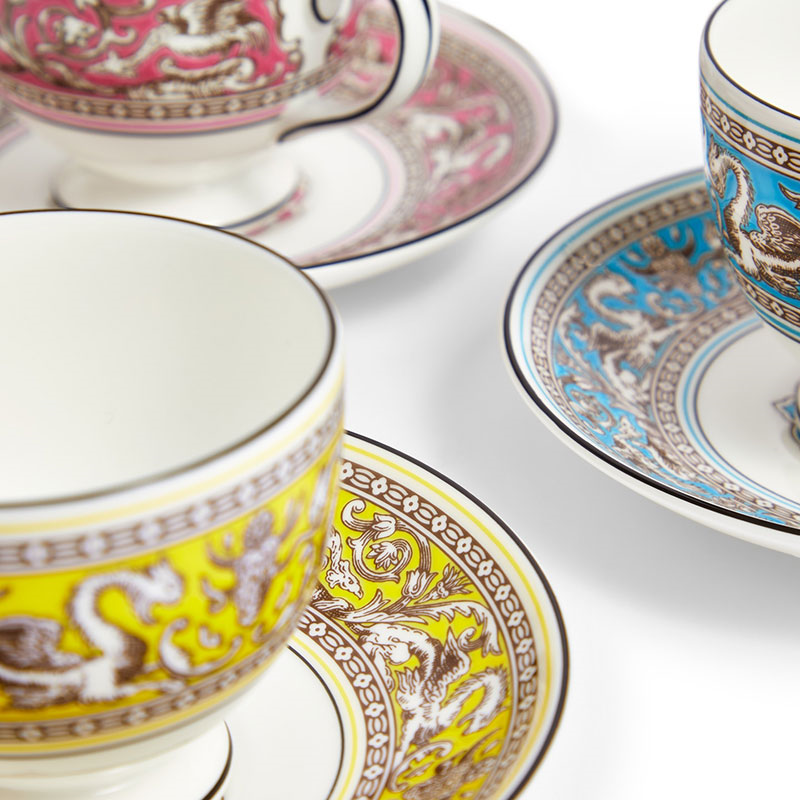 Florentine Set of 6 Teacup and Saucer, 174ml, Mixed-3