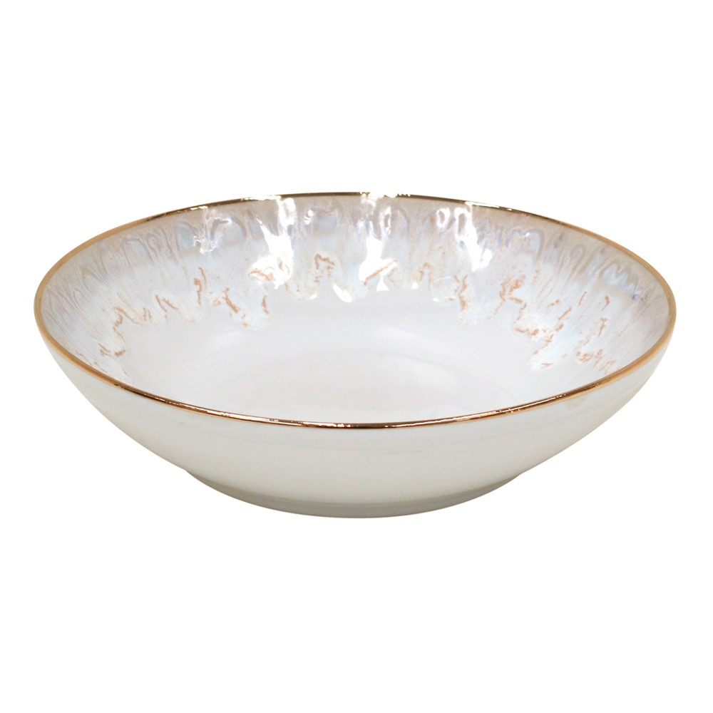 Taormina Set of 6 soup/pasta plates, 21.5cm, White/Gold-0