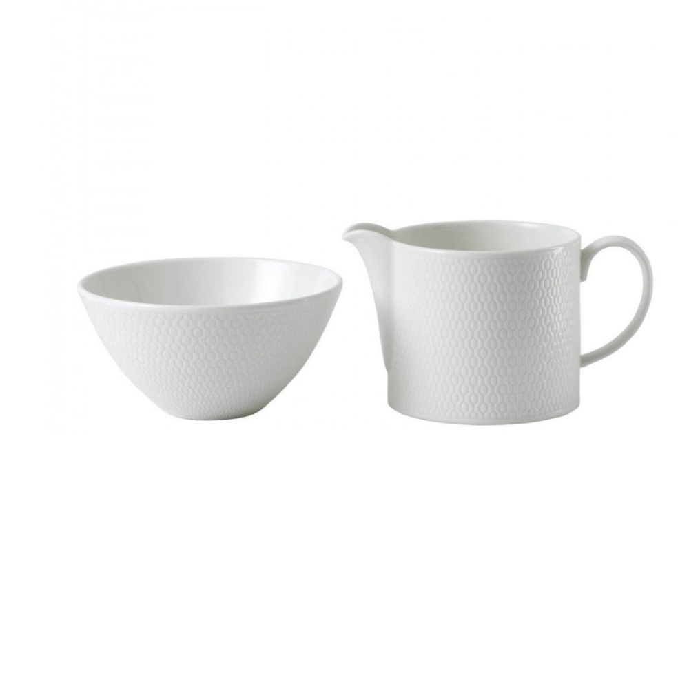 Gio Sugar and creamer set, White/ Bone China-0