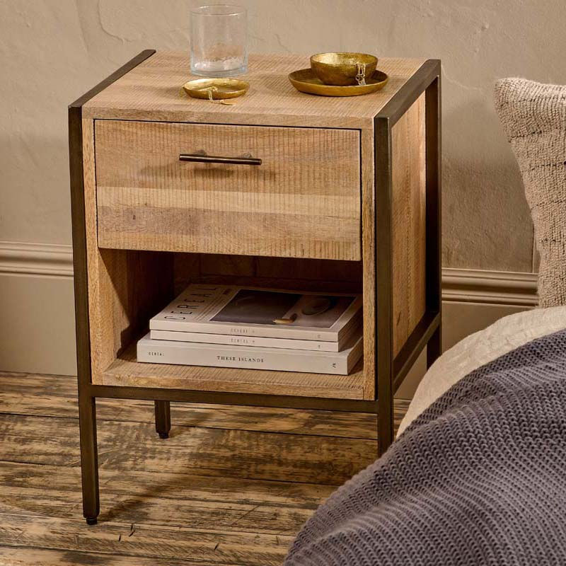 Dasai Bedside Table, H60 x W45 x D40cm, Natural-0