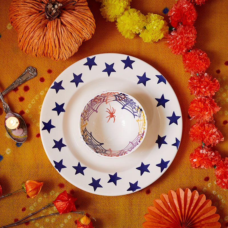 Blue Star Plate, D27cm, Cream-1