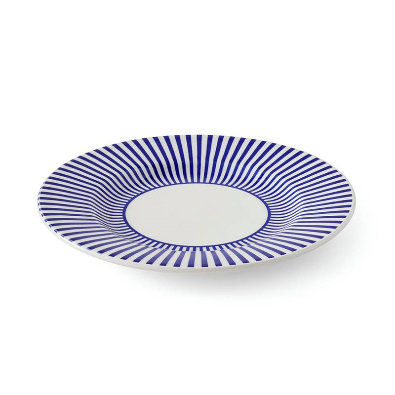 Stecatto Set of 4 Salad Plates, D22cm, White and Blue-3