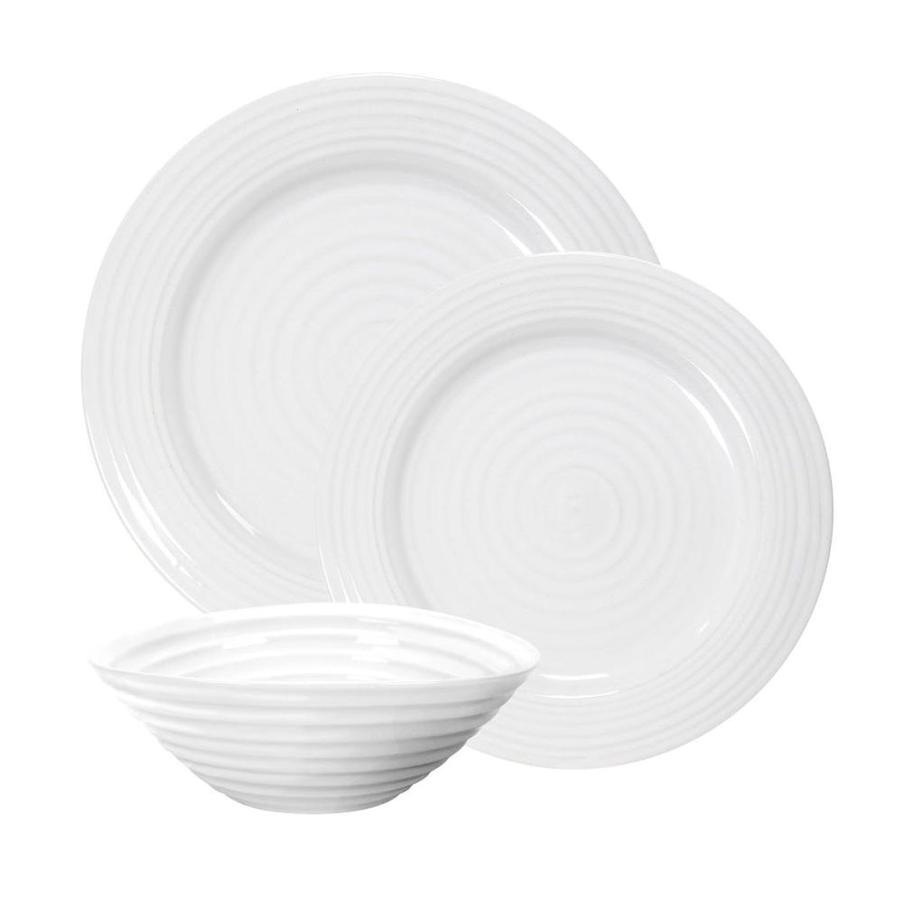 Ceramics 12-piece dinner set, White-0