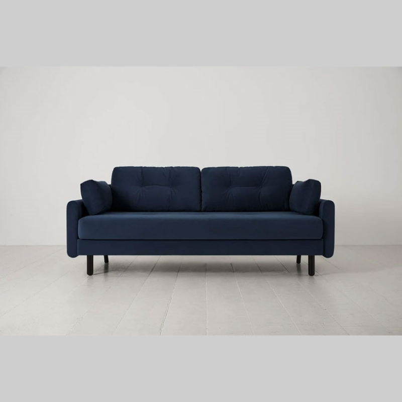 Model 04 3 Seater Velvet Sofa Bed, Teal-2