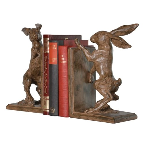 Boxing hare bookends, 23 x 13.5 x 10cm-0