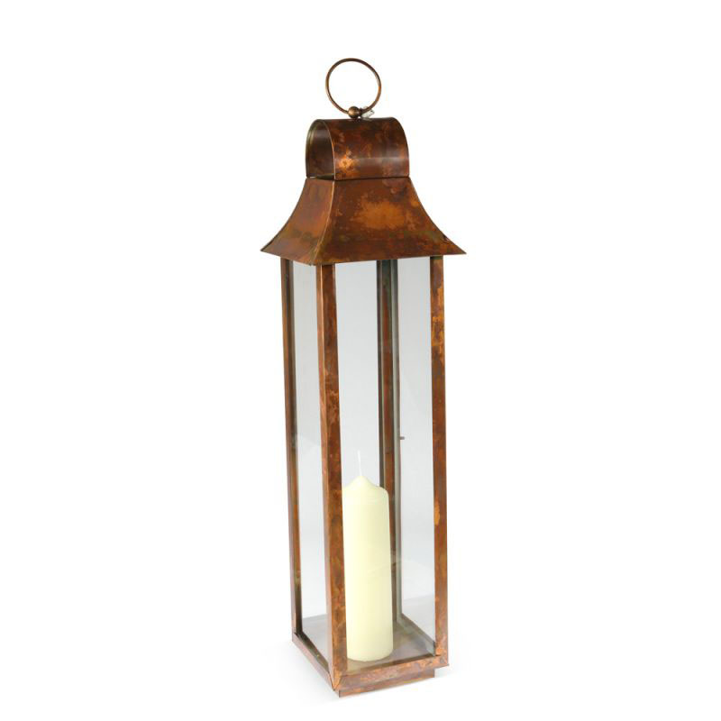 Tonto Lantern, H84cm, Burnished copper/Clear-0