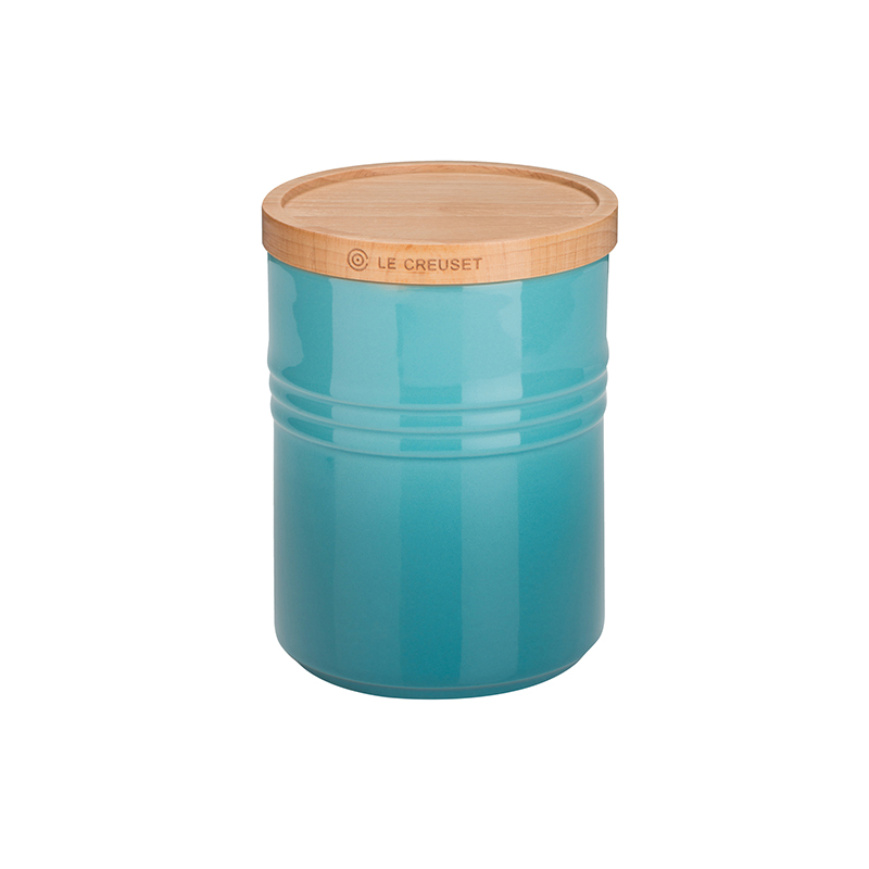 Stoneware Medium storage jar, 10 x 12cm - 540ml, Teal-0