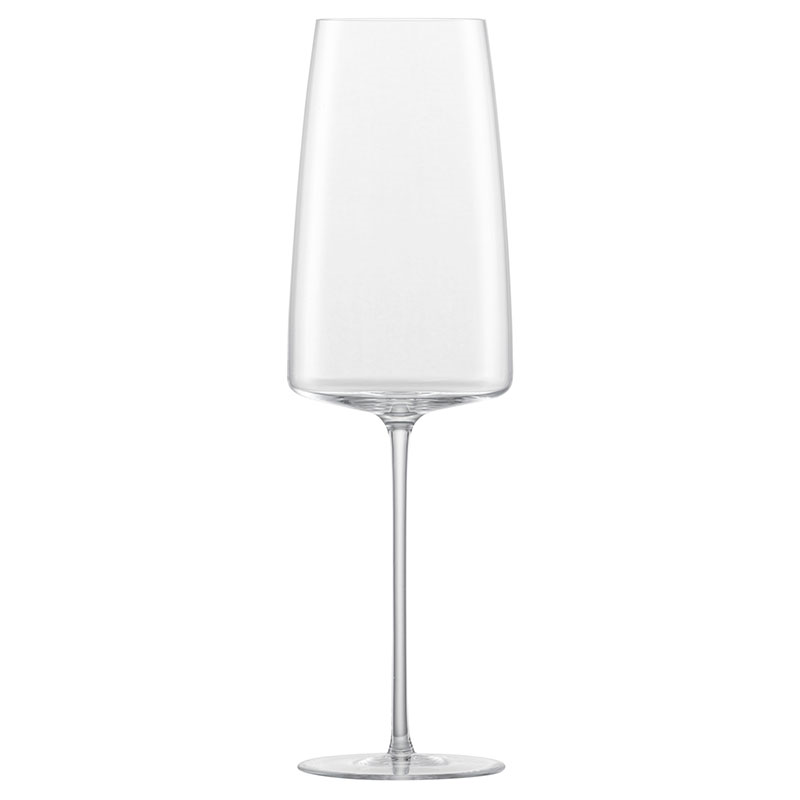 Simplify Set of 2 Crystal Champagne Glasses, 407ml, Clear-0