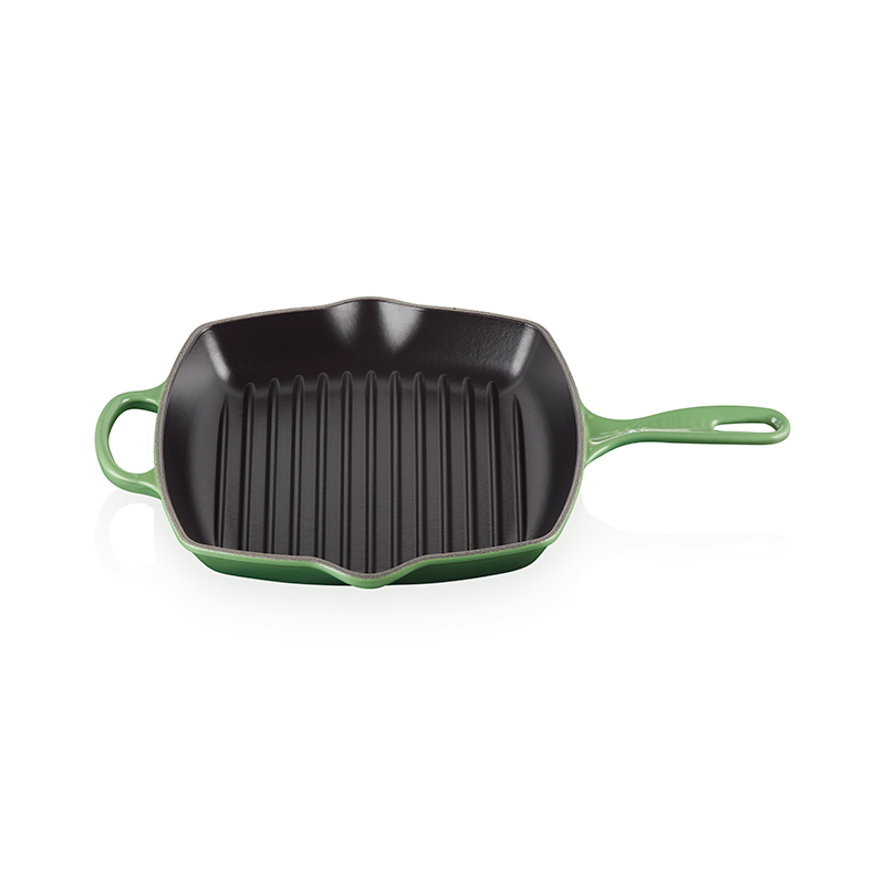 Signature Cast Iron Square Grillit, 26cm, Bamboo Green-0