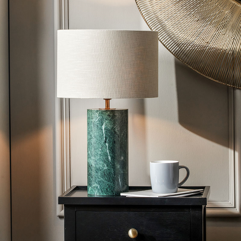 Kiorini Table Lamp Base, H35cm, Green Marble-0