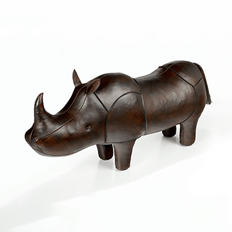 Hand Crafted Leather Rhinoceros, Large-0