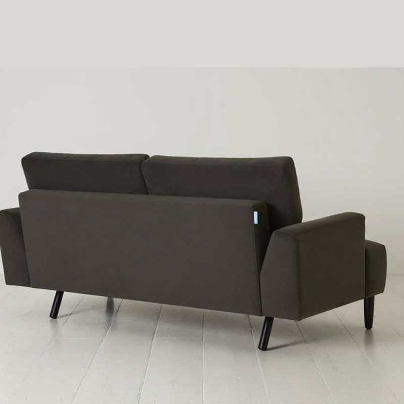 Model 05 2 Seater Velvet Sofa, Charcoal-3