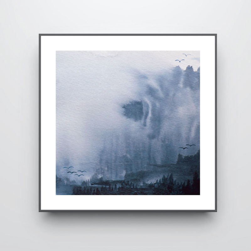 Ethereal Square Signed Print, 30 x 30cm, Blue-1