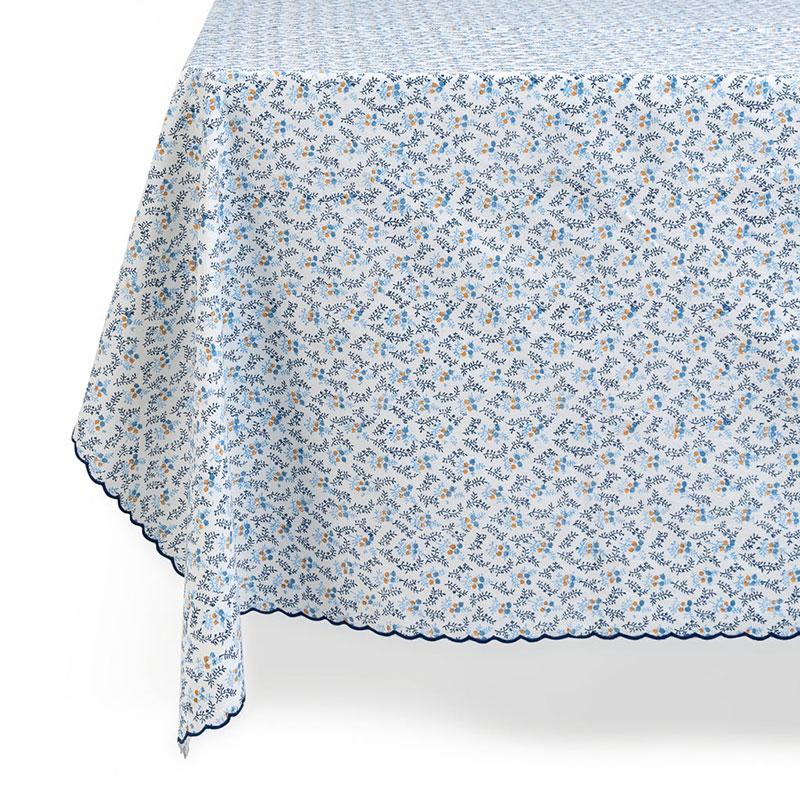 Little Flowers Tablecloth, 180 x 270cm, Blue-1