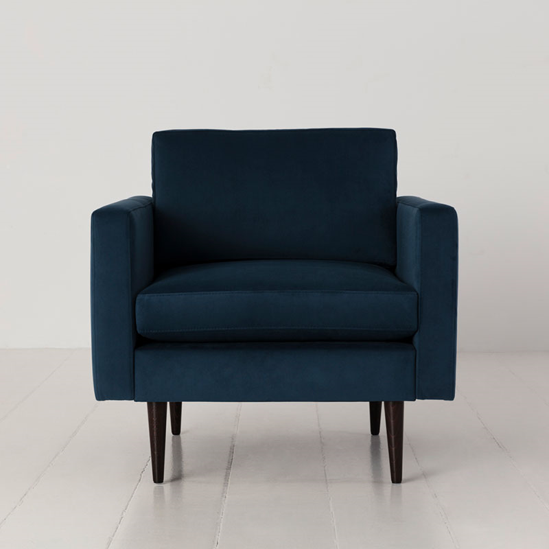 Model 01 Velvet Armchair, Teal-1