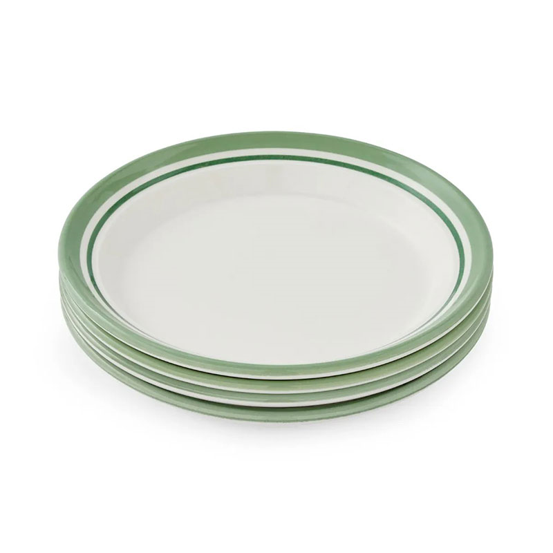 Potter's Stripe Set of 4 Salad Plates, D21.5cm, Green-3