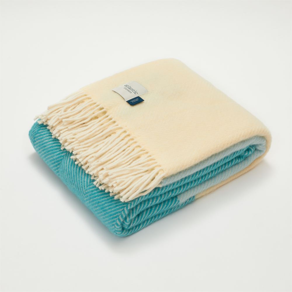 Noon Tides Blanket, 130 x 250cm, Turquoise/Blue/Cream-0