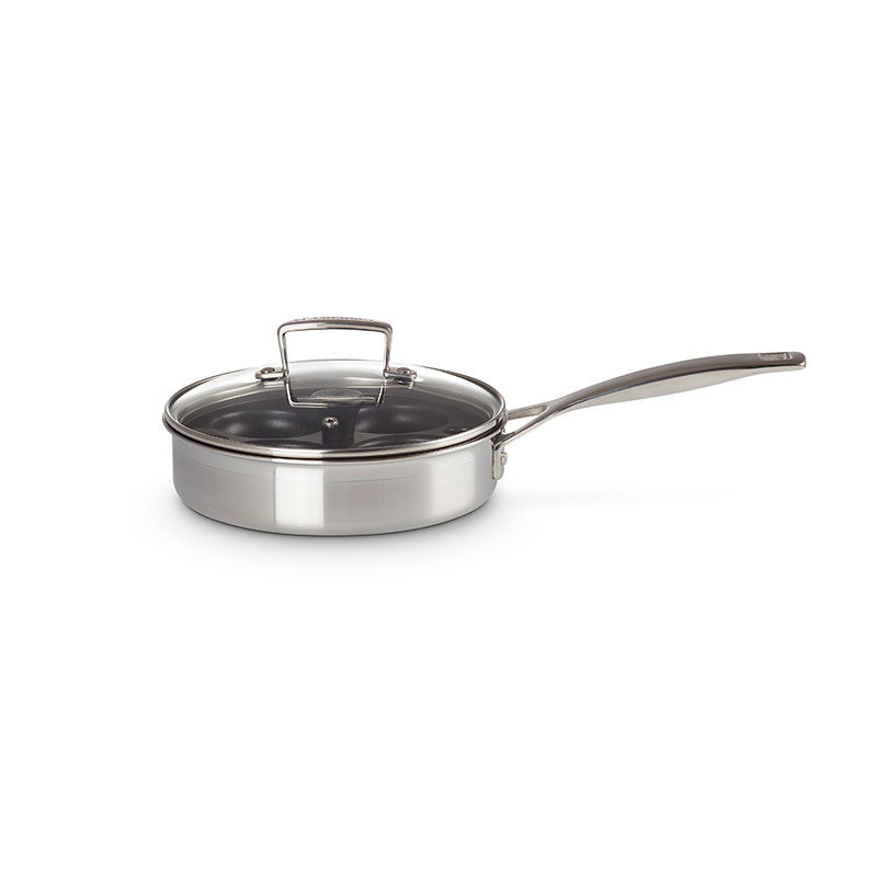 Classic 3-ply Saute Pan with Non-Stick Poaching Insert, Stainless Steel-0