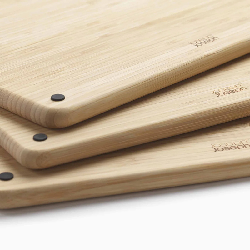 Folio Steel 3 Piece Chopping Board Set, Bamboo-4