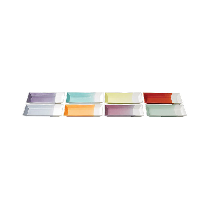 Tapas Rectangular Trays, Set of 8, Multi-1