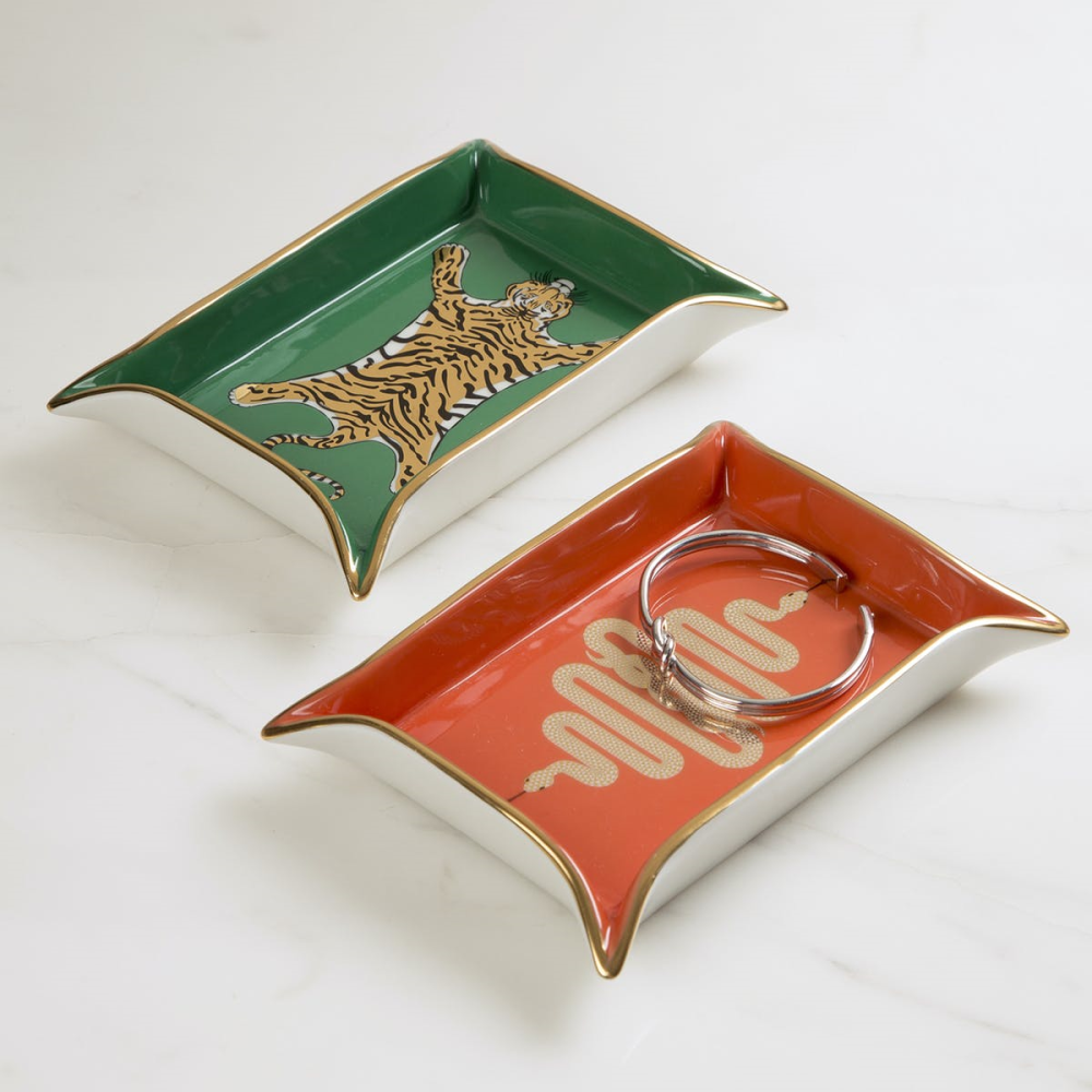 Tiger Valet Tray, Gold/Green-3