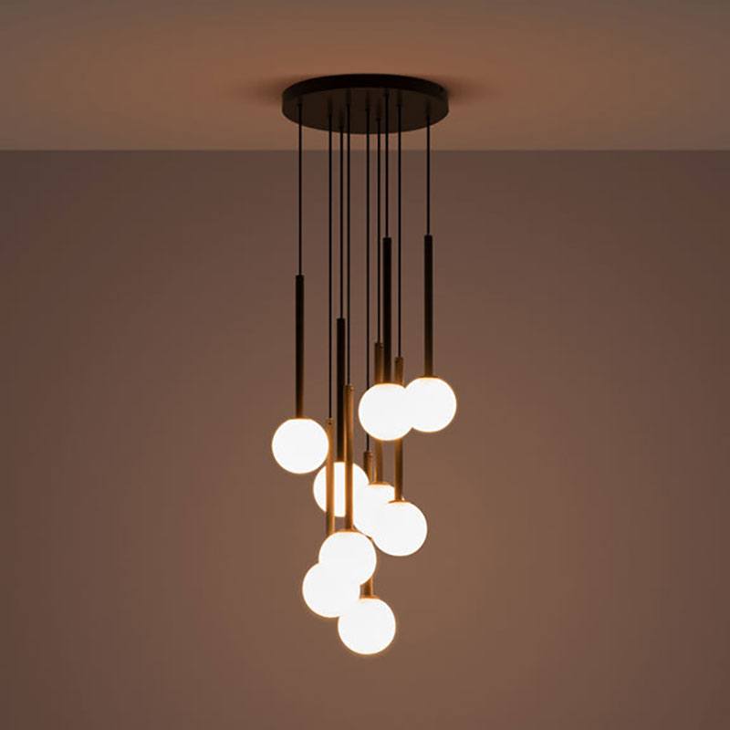 Globe Cluster Pendant Light, H99cm, Charcoal-0