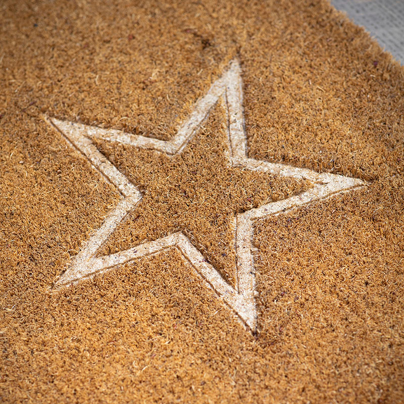 Star Embossed Doormat, Large, Coir-1