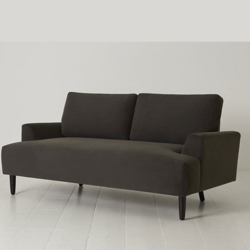 Model 05 2 Seater Velvet Sofa, Charcoal-2