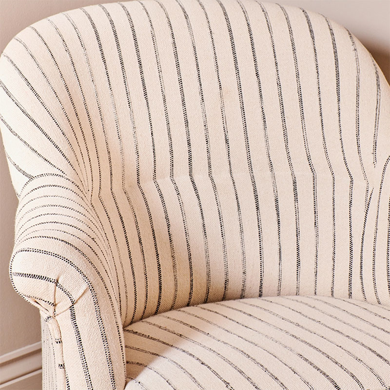 Sanja Stripe Armchair, Off White & Charcoal-4