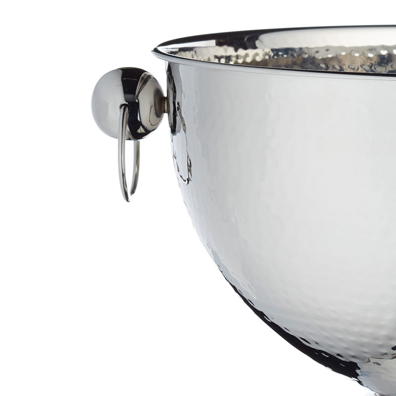 Champagne Bowl, 37 x 25cm, Hammered Stainless Steel-5