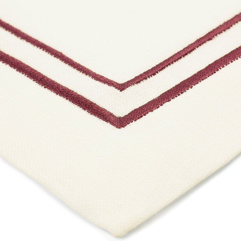 Sophie Classic Two Cord Napkin, 50cm, Burgundy-9