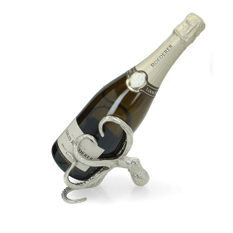 Octopus Wine Bottle Holder, L14.5 x W13 x H17cm, Silver-2