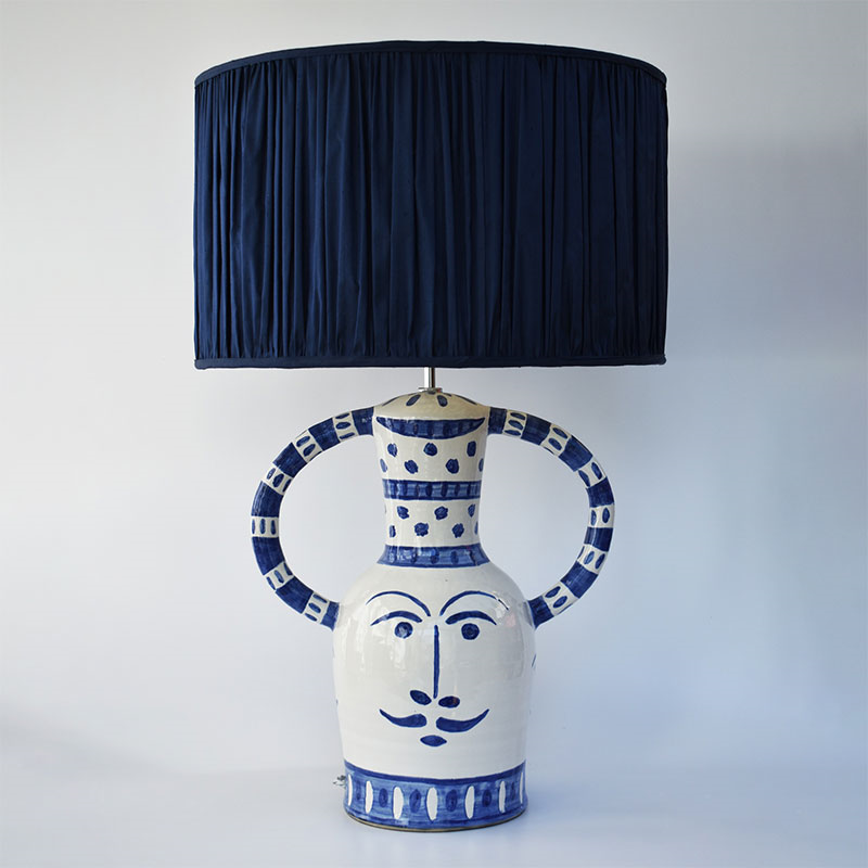 Côte d’Azur Collection Hilarie Hand Glazed Ceramic Table Lamp Base Only, Blue-0