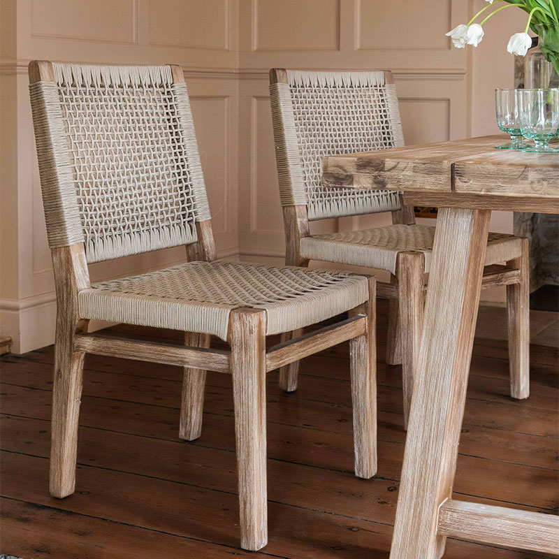 Chilford Set of 2 Dining Chairs, Acacia-0