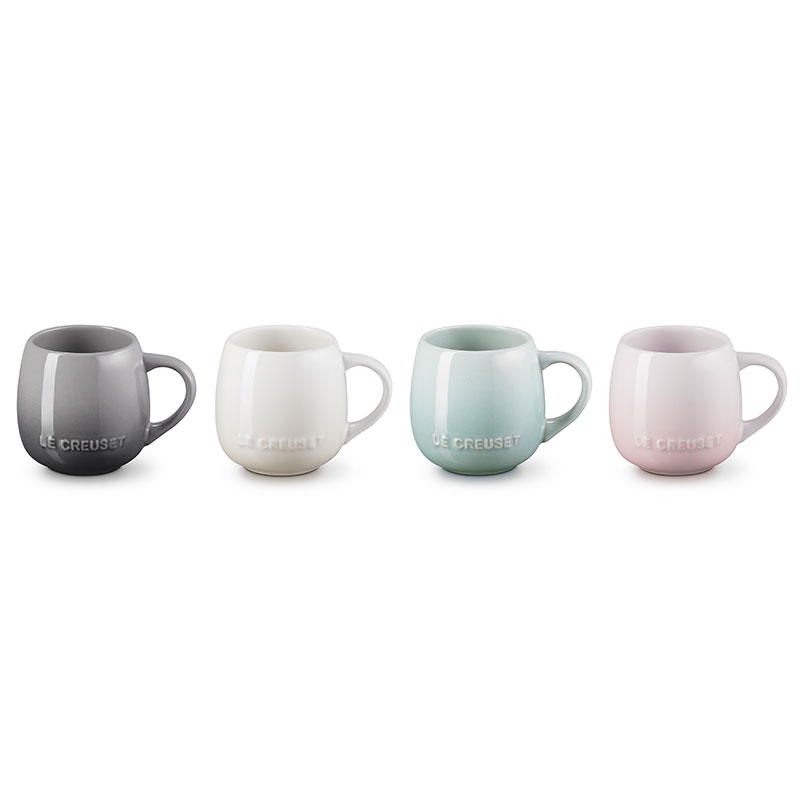 Stoneware Coupe Set of 4 Mugs, 320ml, Multi-0