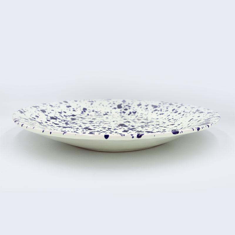 Splatter Shallow Serving Bowl, D29cm, Blueberry-0