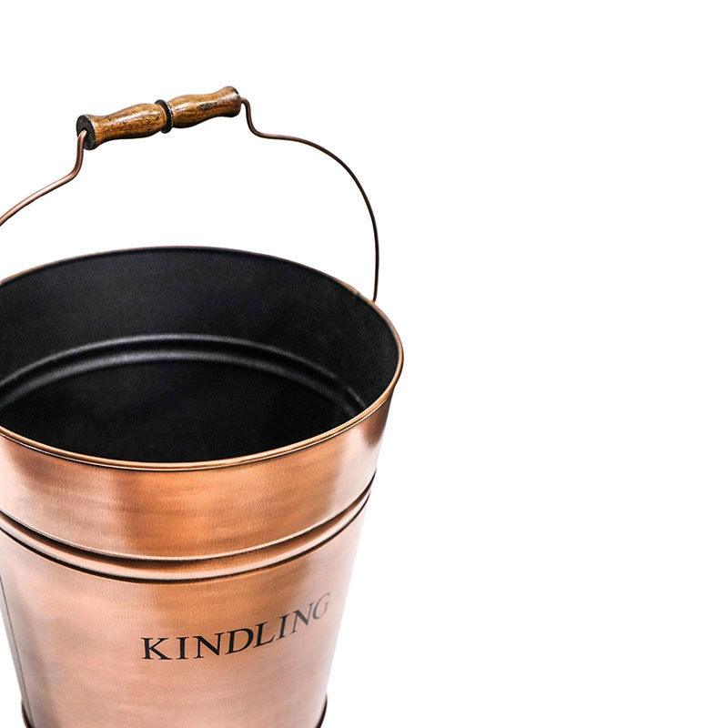 Fireside Kindling Bucket, H30cm, Copper-1