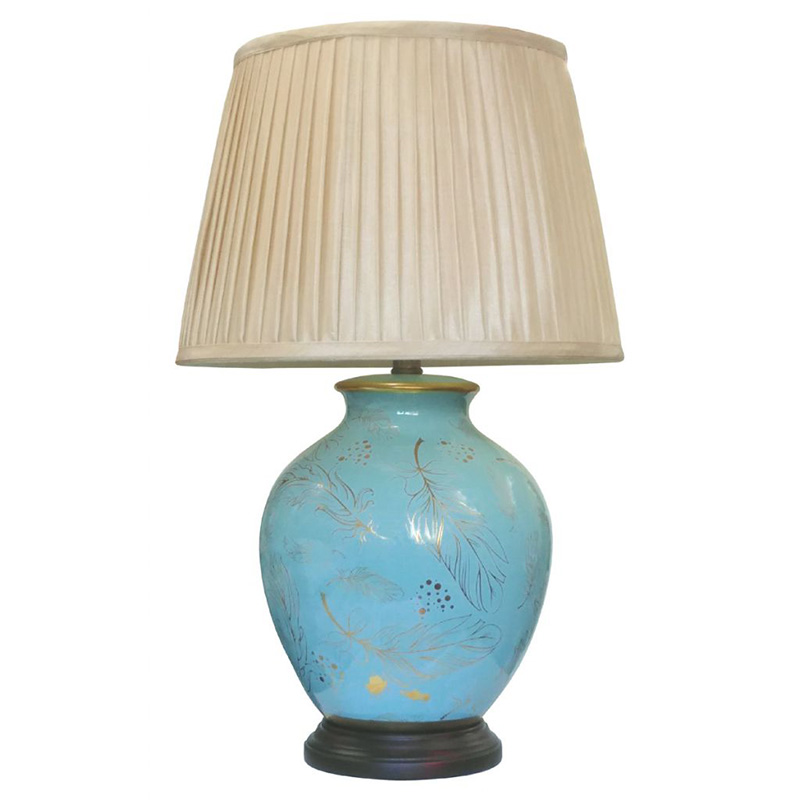 Feather Table Lamp, H56cm, Turquoise-1