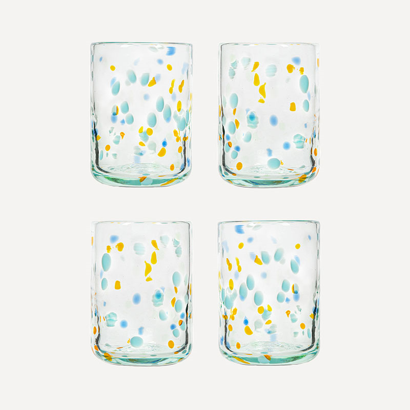 Alegria Set of 4 Tumblers, 350ml, Blue and Yellow-1