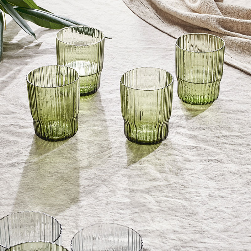 Fali Set of 4 Tumblers, 250ml, Olive-2