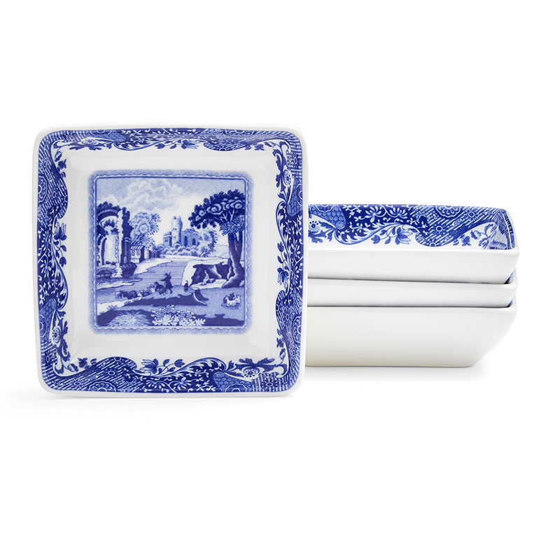 Blue Italian Set of 4 Dishes, L8 x W8cm, Blue-1