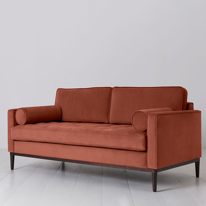 Model 02 Velvet 2 Seater Sofa, Brick-2