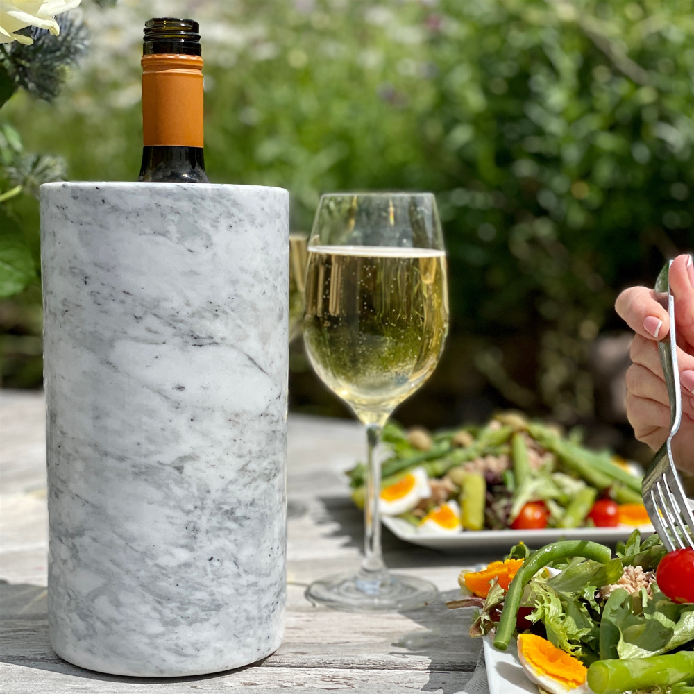 Light Marble Wine Cooler, 23x12cm-0